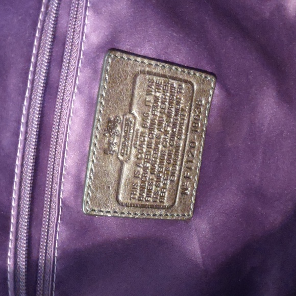 Coach Signature Color Block Purse with Shoulder strap and Purple interior. - Picture 5 of 5